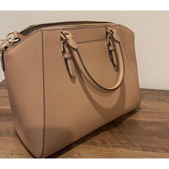 Nice MICHAEL KORS CIARA Large Top Zip Saffiano Satchel Handbag Purse - Picture 2 of 6